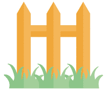 Orange picket fence icon