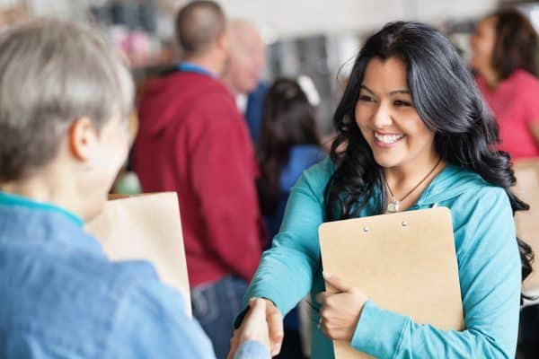 Charity workers meet