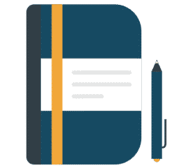Notebook and pen-