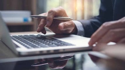 Businessman working in office