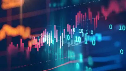 financial stock market graph on technology abstract background