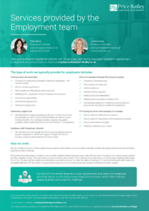 Our Employment team factsheet