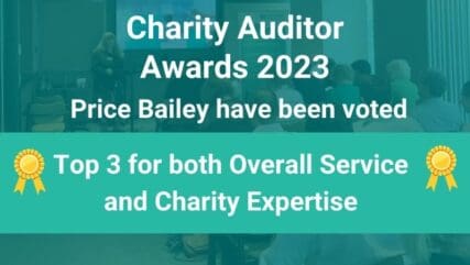Price Bailey is listed in the Top 3 for Overall Service and Charity Expertise in The Charity Finance audit survey 2023.