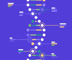 DNA helix on a dark blue background.
