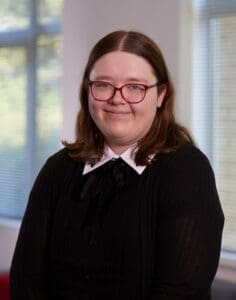 Sîoned Davies staff photo smiling in office