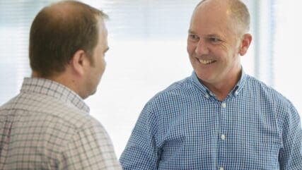 Phil and Garry in Price Bailey office