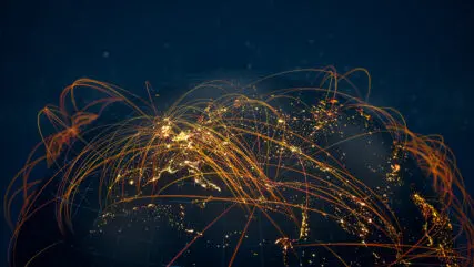 The flow of data across a connected world.