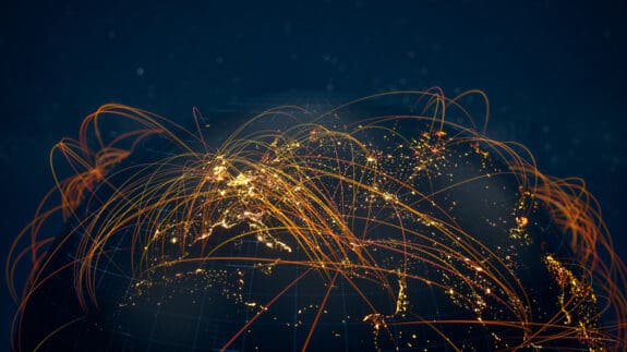 The flow of data across a connected world.