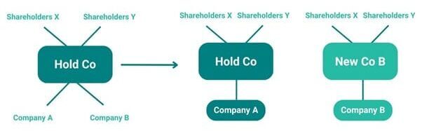 Example of an indirect statutory demerger