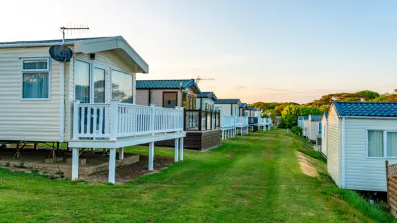 Caravan park at sunset
